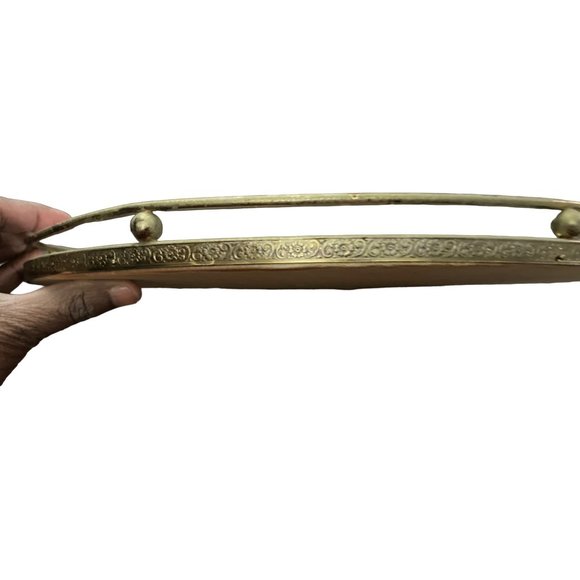 Vintage mirror vanity gray oval shape - Picture 3 of 4